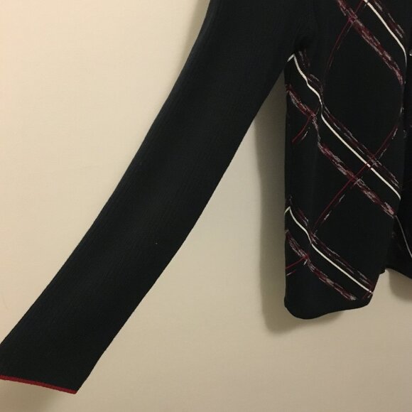 Liz Claiborne Black Diagonal Stripe Button Down Cardigan - Picture 7 of 14